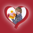 Blumen schenken mit Herz