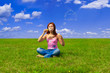 girl blowing soap bubbles
