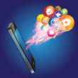 Smartphone with apps colorful