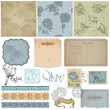 Scrapbook design elements - Vintage Bird and Peony Set - in vect Scrapbook design elements - Vintage Bird and Peony Set - in vect