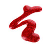 Red nail polish drops isolated on white