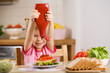 little girl with sandwich