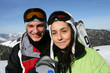 Couple on a skiing holiday together