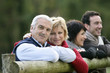 Photo : two couples in the countryside two couples in the countryside