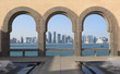 Doha skyline view from Museum of Islamic Art, Qatar Doha skyline view from Museum of Islamic Art, Qatar