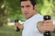 Man lifting weights