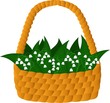 Basket with lilies of the valley