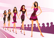 Vettoriale: Fashion models represent clothes at a fashion show Fashion models represent clothes at a fashion show