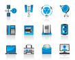 Communication and media icons - vector illustration