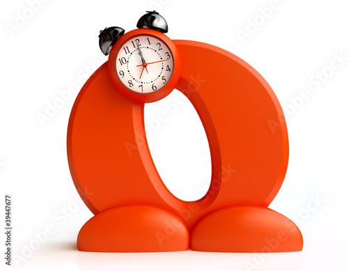 Illustration: Funny Alarm Clock in form of Letter O Funny Alarm Clock in form of Letter O