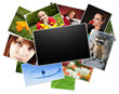 collection of photos with blank frame collection of photos with blank frame