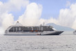 Cruise ship moored in Sorrento in Bay of Naples Italy