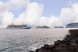 Cruise ship moored in Sorrento in Bay of Naples Italy