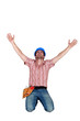craftsman raising hands