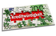 Kreditwürdigkeit - Puzzle - Geldschein