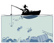 Fishing in polluted environment.