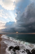 Beautiful seascape with blue sky and clouds