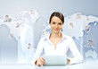 Foto: Young businesswoman making presentation Young businesswoman making presentation