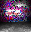 Graffiti wall urban street art painting