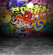 Graffiti wall urban street art painting