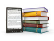 E-book reader. Books and tablet pc