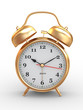 Ten o'clock. Old-fashioned alarm clock. 3d