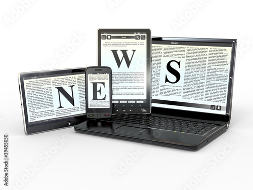 Illustration: Media. Electronic news. 3d Media. Electronic news. 3d