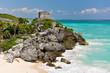 Mayan ruins on top of the cliff.