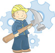 Happy Mechanic with a Hammer