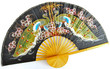 Dekoration - Asiatischer Wandfächer mit Pfau-Motiv