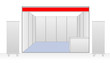 trade exhibition stand and roll up banner