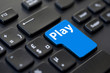 Clavier d'ordinateur touche bleue play Clavier d'ordinateur touche bleue play