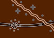Aboriginal style of dot painting depicting places