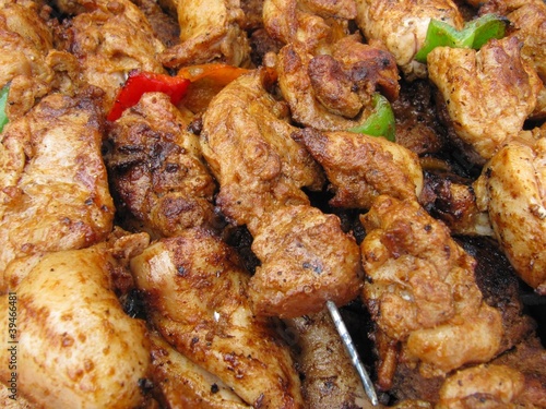 Photo: Brochetas de pollo, chicken skewers. Brochetas de pollo, chicken skewers.