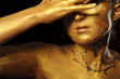 beauty woman with golden skin