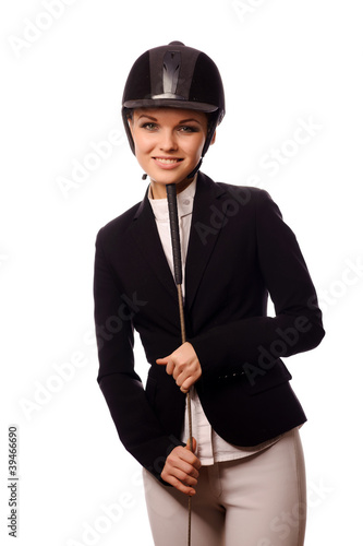 Photo: Smiling strict jockey Smiling strict jockey
