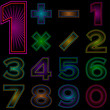 Set of numbers with radiant pattern