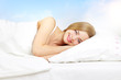 Beautiful girl lying on a bed Beautiful girl lying on a bed