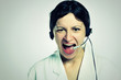 Photo: portrait of angry girl with headset portrait of angry girl with headset