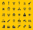 Set hazard warning symbols