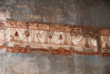 Damaged Fresco in the buried Roman city of Herculaneum Italy Damaged Fresco in the buried Roman city of Herculaneum Italy