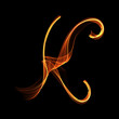Smoke like handwritten font Letter K