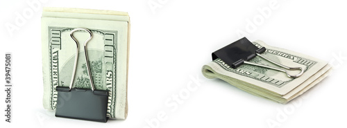 Photo: The isolated 100 dollar in a clip The isolated 100 dollar in a clip
