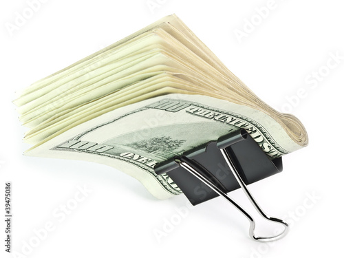 Photo: The isolated 100 dollar in a clip The isolated 100 dollar in a clip