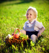 little boy with a basket of fruit little boy with a basket of fruit
