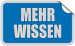 Sticker blau eckig curl oben MEHR WISSEN