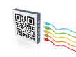 QR code and colorful patch cords. QR code and colorful patch cords.