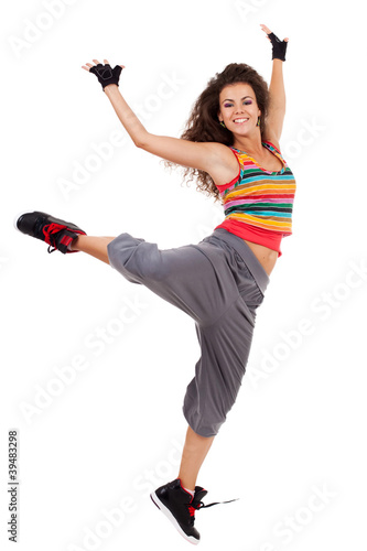 Foto: modern slim hip-hop style woman dancer modern slim hip-hop style woman dancer
