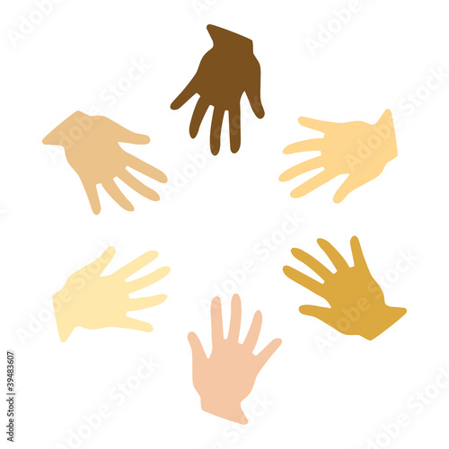 Vector: Vector illustration of different hands (symbol of peace) Vector illustration of different hands (symbol of peace)