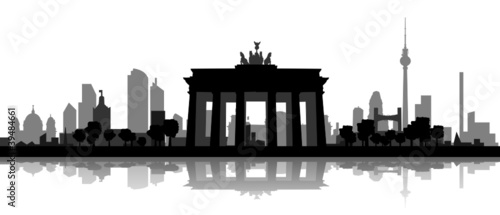 Vektor Berliner Skyline mit Brandenburger Tor